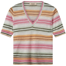 Mos Mosh Marin SS Linen Knit T-shirt, Begonia Pink